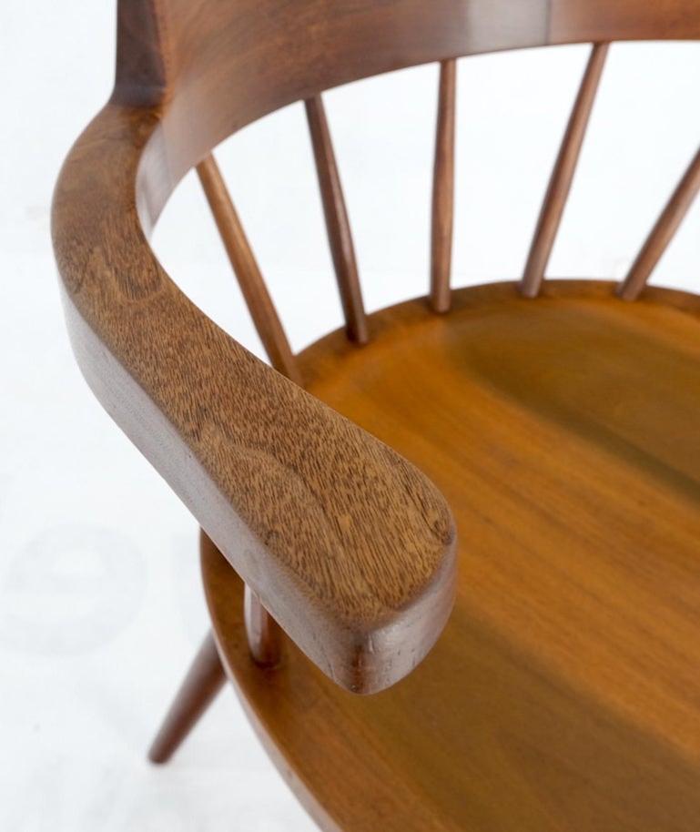 George Nakashima Walnut Barrel Back Captains Dining Chair