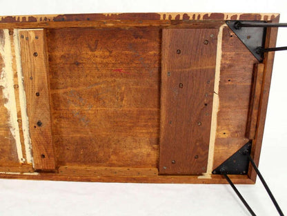 EstablishedLines Large Rectangular Vintage Solid Birch Top with Hairpin Leg Coffee Table