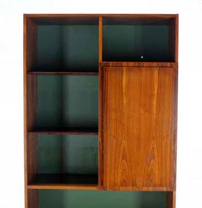 EstablishedLines Danish Mid Century Modern Rosewood Wall Unit Shelves 3 Door Compartments MINT