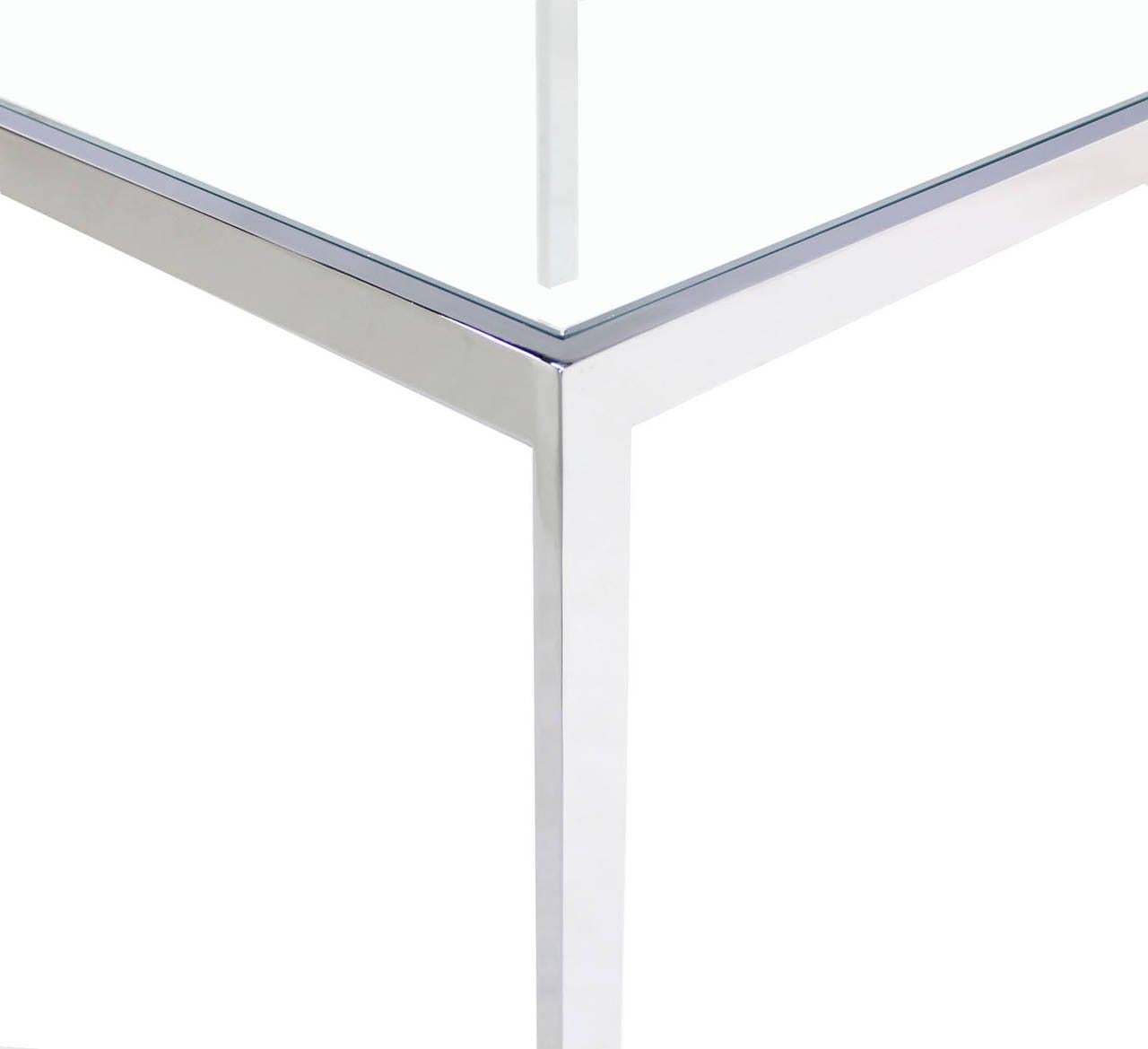 Square Cube Chrome Glass Top Game Small Dinning Dinette Table Bauhaus MINT