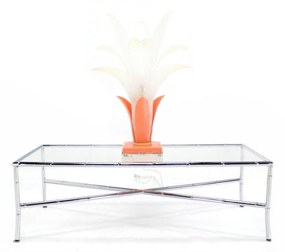 EstablishedLines 1970s Mid Century Molded Bent White Acrylic Lotus Petal Flower Table Lamp MINT!
