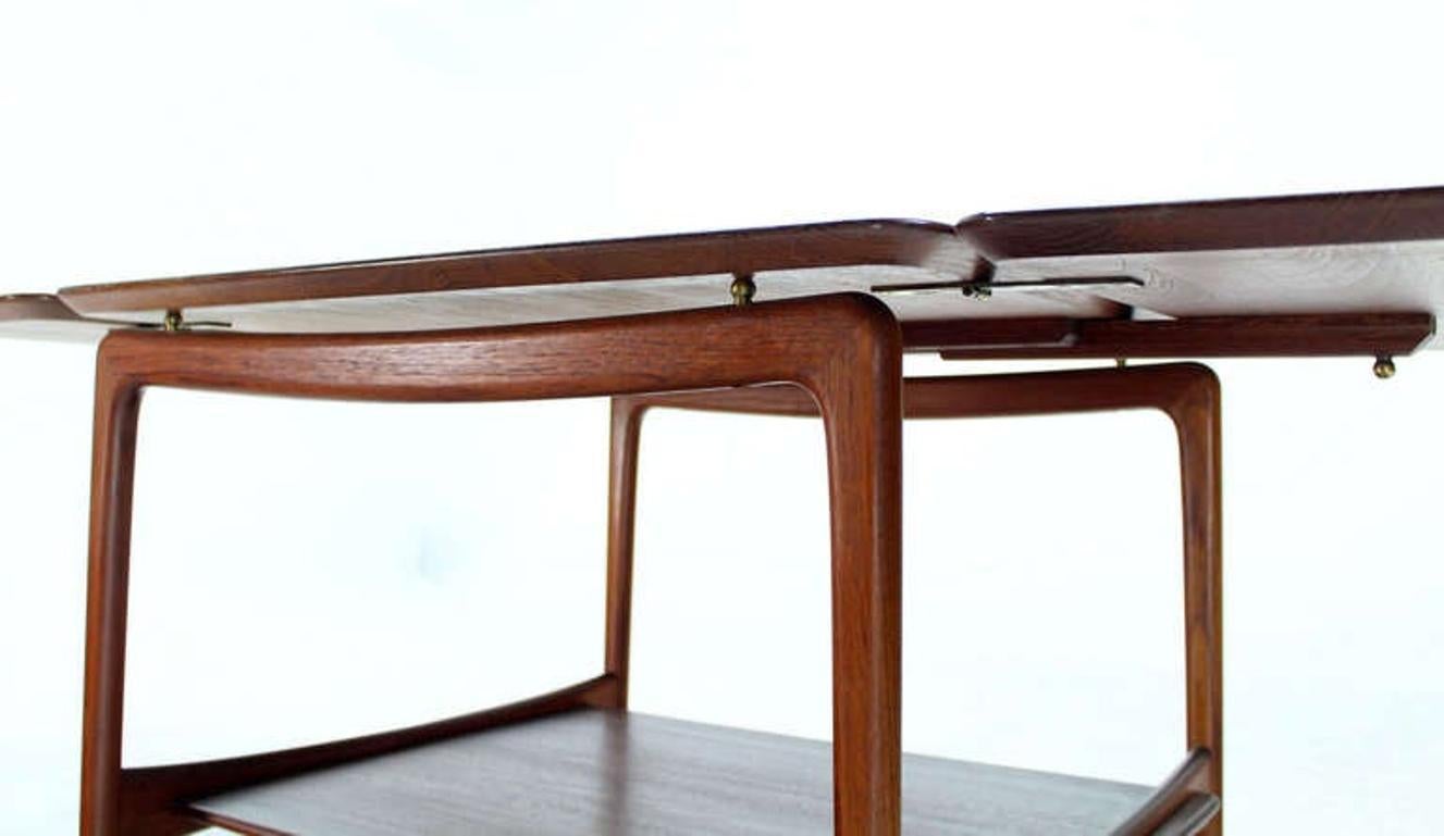 EstablishedLines John Stuart Danish Mid Century Modern Solid Teak Drop Leaf Coffee Center Table