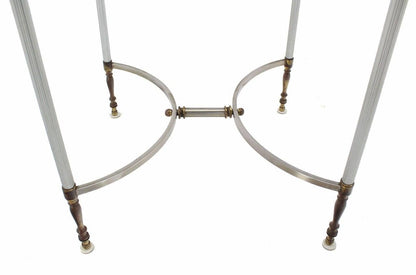 Mid Century Modern Brass & Chrome Gueridon Round Side End Lamp Table Stand MINT!