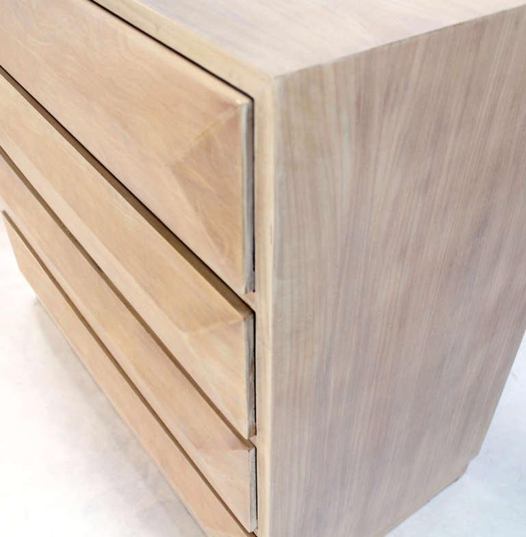 Pair Solid Mahogany Raised Front Mid Century Modern Bleached Bachelor Chest MINT