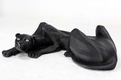 Large Coffee Table Sculptural Base of a Panther Large Black Cat Mid Century