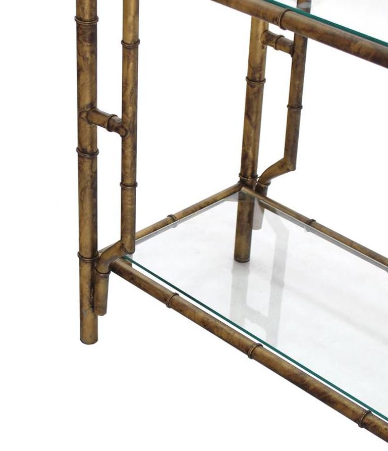 Faux Bamboo Arch Shape Glass Shelves Etagere