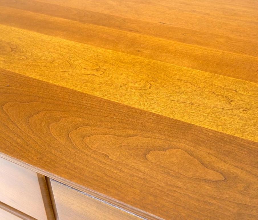 Solid Cherry Mid-Century Modern 8 Drawers Long Credenza Dresser Renzo Ruttily