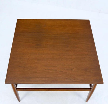 Danish Mid Century Modern Oiled Walnut Dowel Legs Square Coffee Table Mint!