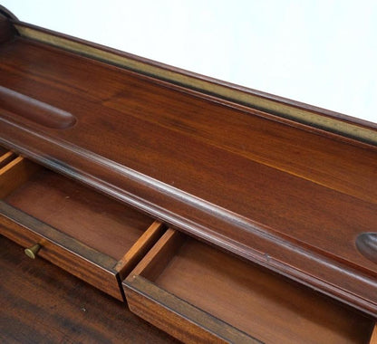 Petit Roll Top Mahogany Mechanical Desk Writing Table Tapered Legs Mid Century