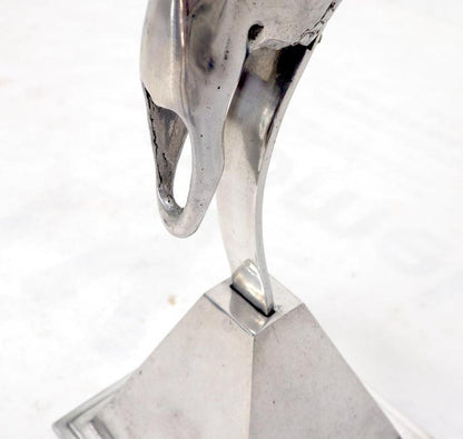 Vintage Arthur Court Tall Sculpture of a Gazelle in Polished Aluminum