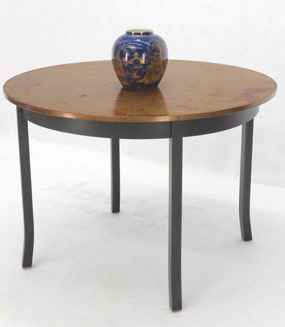 Round Copper Top Black Metal Base Dining Table