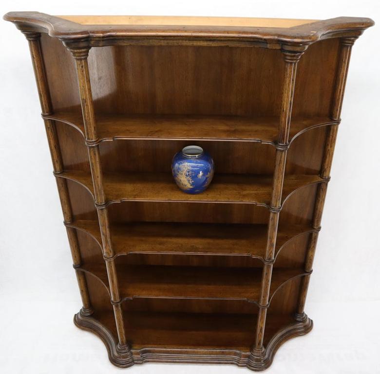 Large Oversize Figural Country French Style Open Bookcase with Spindles