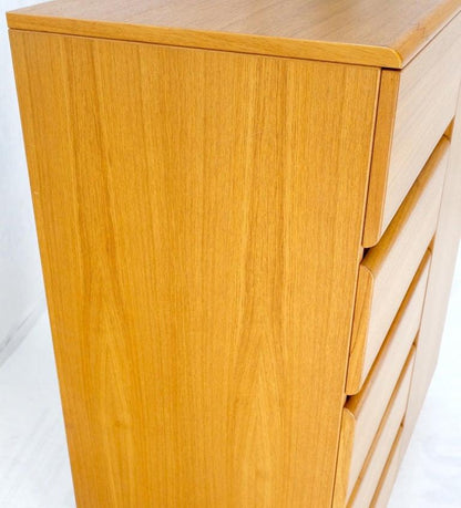 Danish Mid-Century Modern Teak Side by Side Cabinet w 5 Drawers Shelf Compartmet