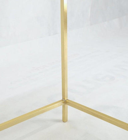 Square Solid Brass Bar Profile Base Rectangle Smoked Glass Top Coffee Side Table