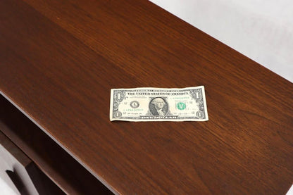 Walnut Mid-Century Modern Accordion Door Entry Hall Cabinet Console Credenza