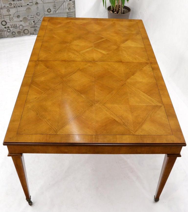 Baker Parquet Top Rectangle Dining Table with Two Extension Leaves Boards