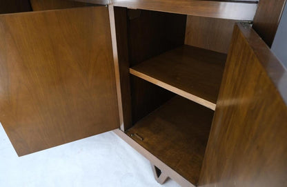 Mid Century V Shape Leg 4 Doors Compartments 3 Drawer Credenza Buffet Cabinet