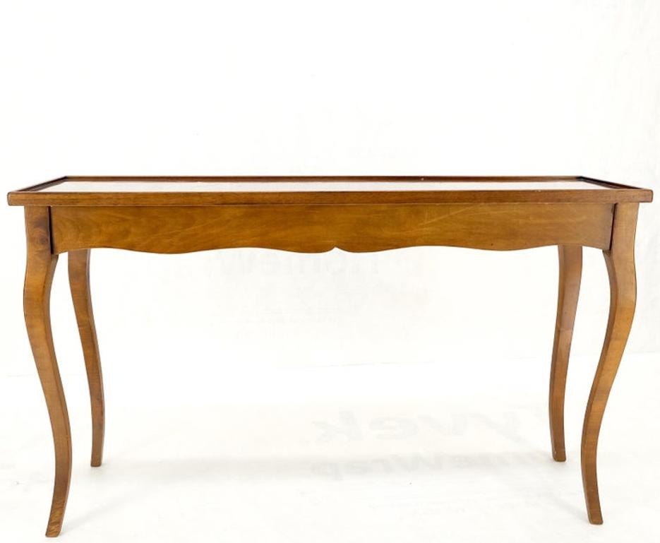 Parquetry Top Cabriole Leg Decorative Italian Modern Walnut Console Sofa Table