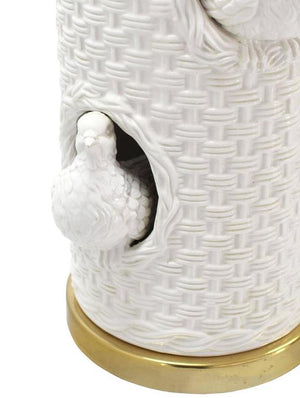Figural Pottery "Bird Nest" Table Lamp