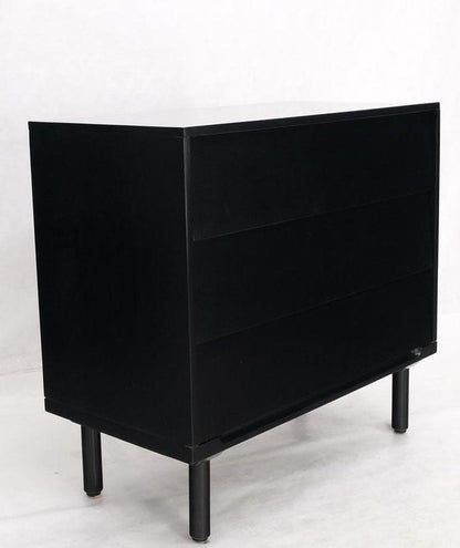 Black Lacquer 3 Louver Drawers Dresser on a "Base" 2 Pieces Cabinet Credenza