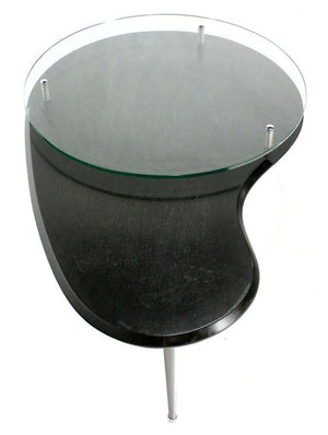 Mid-Century Modern, Organic Kidney Shape, Elevated Glass-Top Coffee Table
