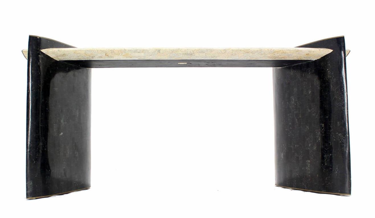 Mid Century Modern Maitland Smith Tessellated Tile Stone Console Table