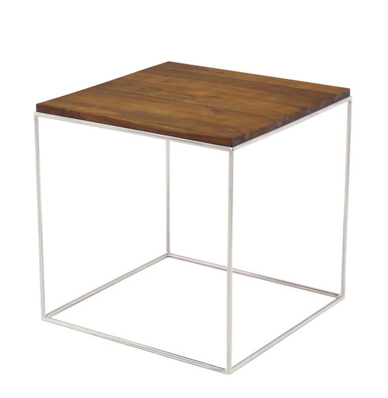 Chrome Cube Nesting End Side Table