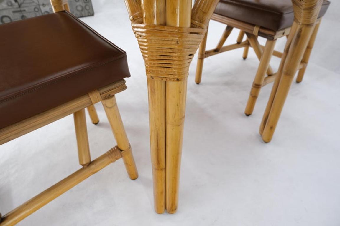 Petit Bamboo Rattan Reed Two Chairs Dinette Table 3 Piece Dining Small Table