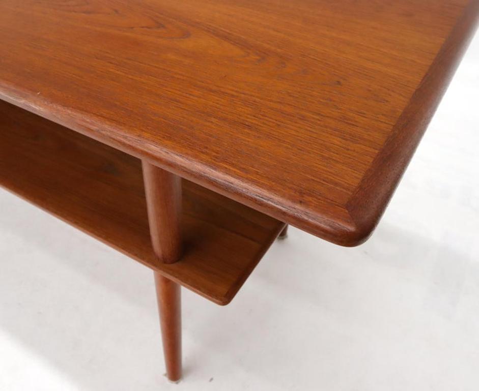 Danish Teak Mid-Century Modern Rectangular One Shelf Coffee Table