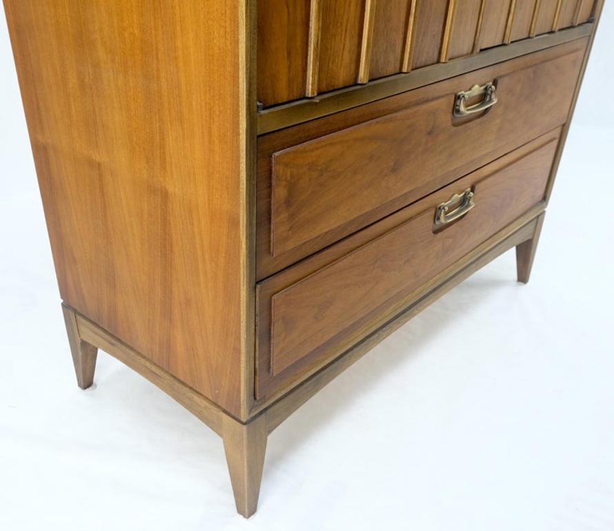 Mid-Century Modern Double Door Compartment Walnut Gentleman's Chest Dresser MINT