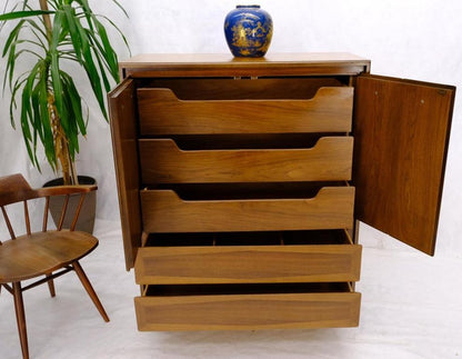 Mid Century American Walnut Gentleman's Chest Dresser w/ Two Doors Compartment