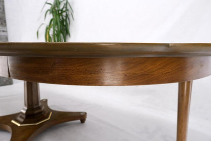 Round Clove Shape Burl Walnut Dining Conference Table w/ 3 Extension Leaves