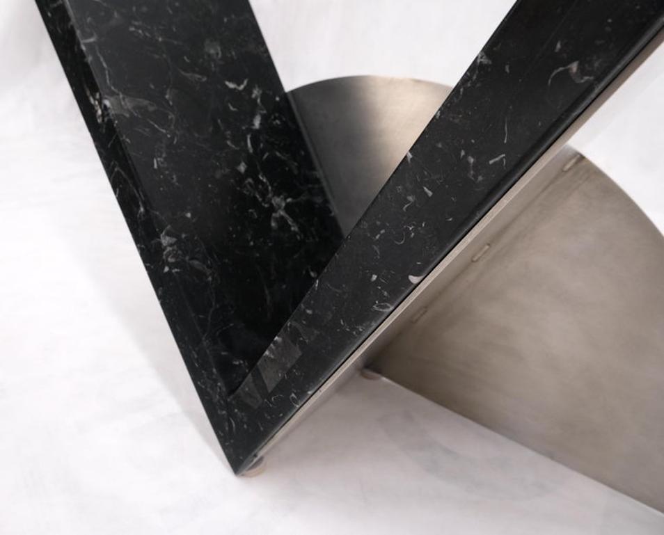 "V" Shape Marble Base Thick Glass Top Modern Custom Design Console Table