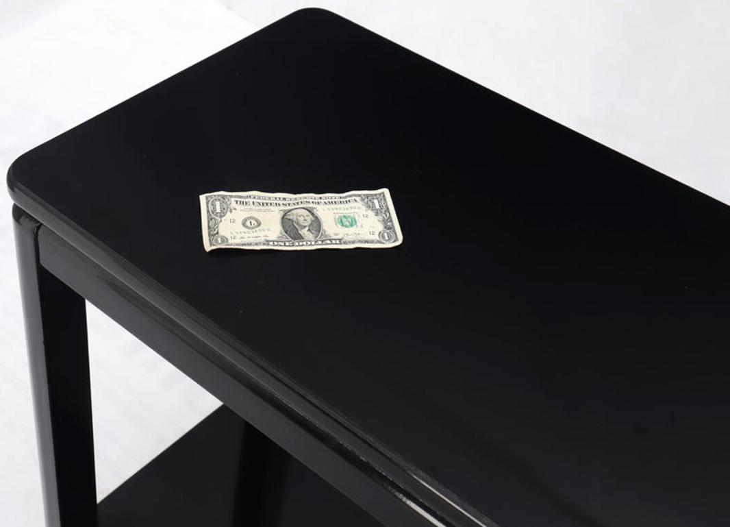 Black Lacquer Rectangular Two-Tier Console Sofa Table