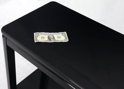 Black Lacquer Rectangular Two-Tier Console Sofa Table