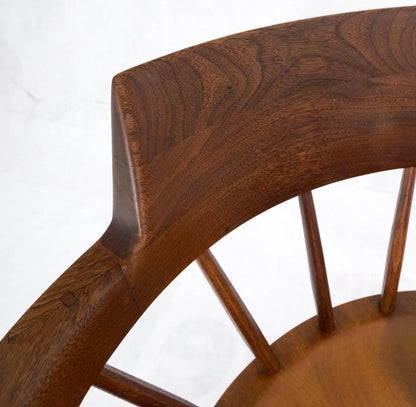 George Nakashima Walnut Barrel Back Captains Dining Chair