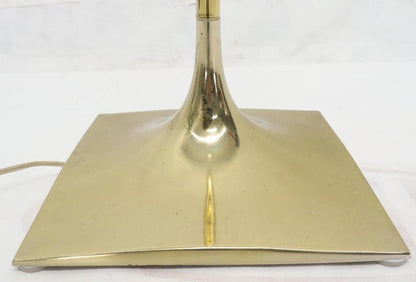 Square Tulip Base Champagne or Wine Style White Frosted Glass Floor Lamp