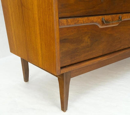 American Walnut Burl Mid-Century Modern 9 Drawers Dresser Credenza Cabinet MINT!