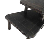 Non Matching Pair of Cerused Finish Step End Tables