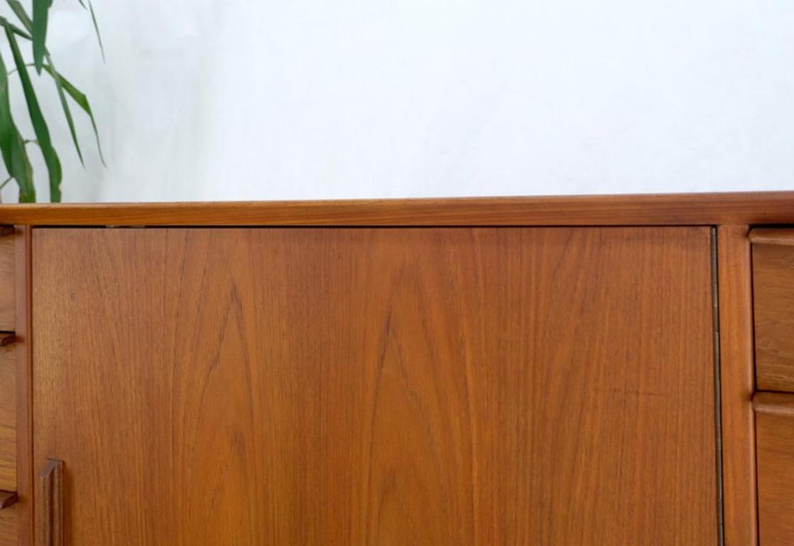 Danish Teak Mid-Century Modern 13 Drawers Long Credenza Dresser Sideboard MINT!