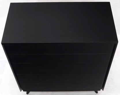 Five Drawers Black Lacquer Mahogany High Chest Dresser by John Stuart