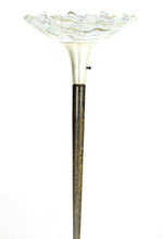 Cerused Oak and Art Glass Shade, Midcentury Deco Style Floor Lamp
