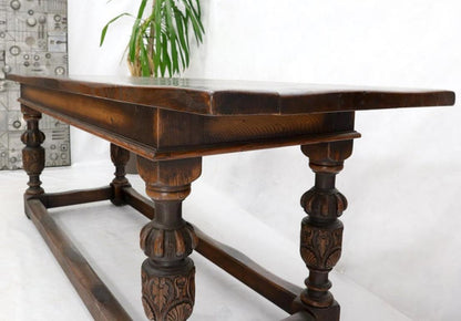 Warmed Chestnut Jacobean Style Thick Top Farm Table