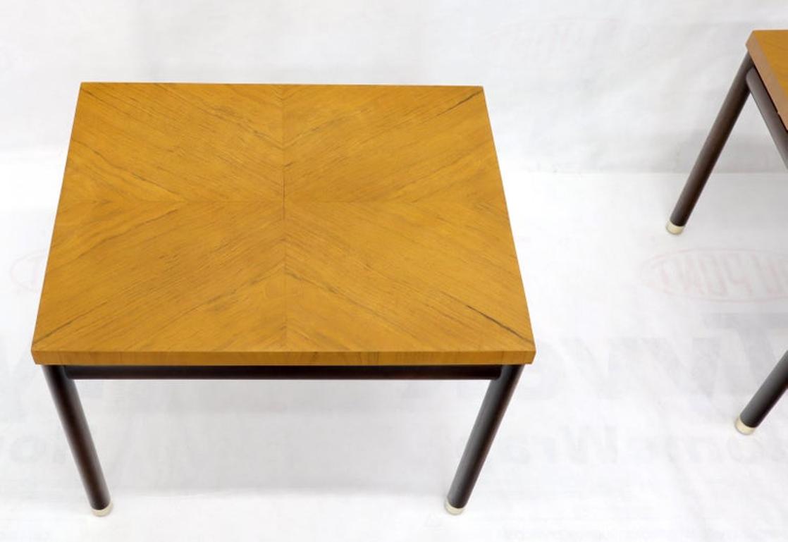 Pair of John Stuart Ebonized Bases Floating Tops End Side Tables