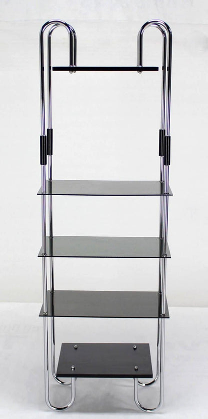 Mid Century Modern Tinted Smoked Lucite Shelves Bauhaus Style Etagere Wall Unit