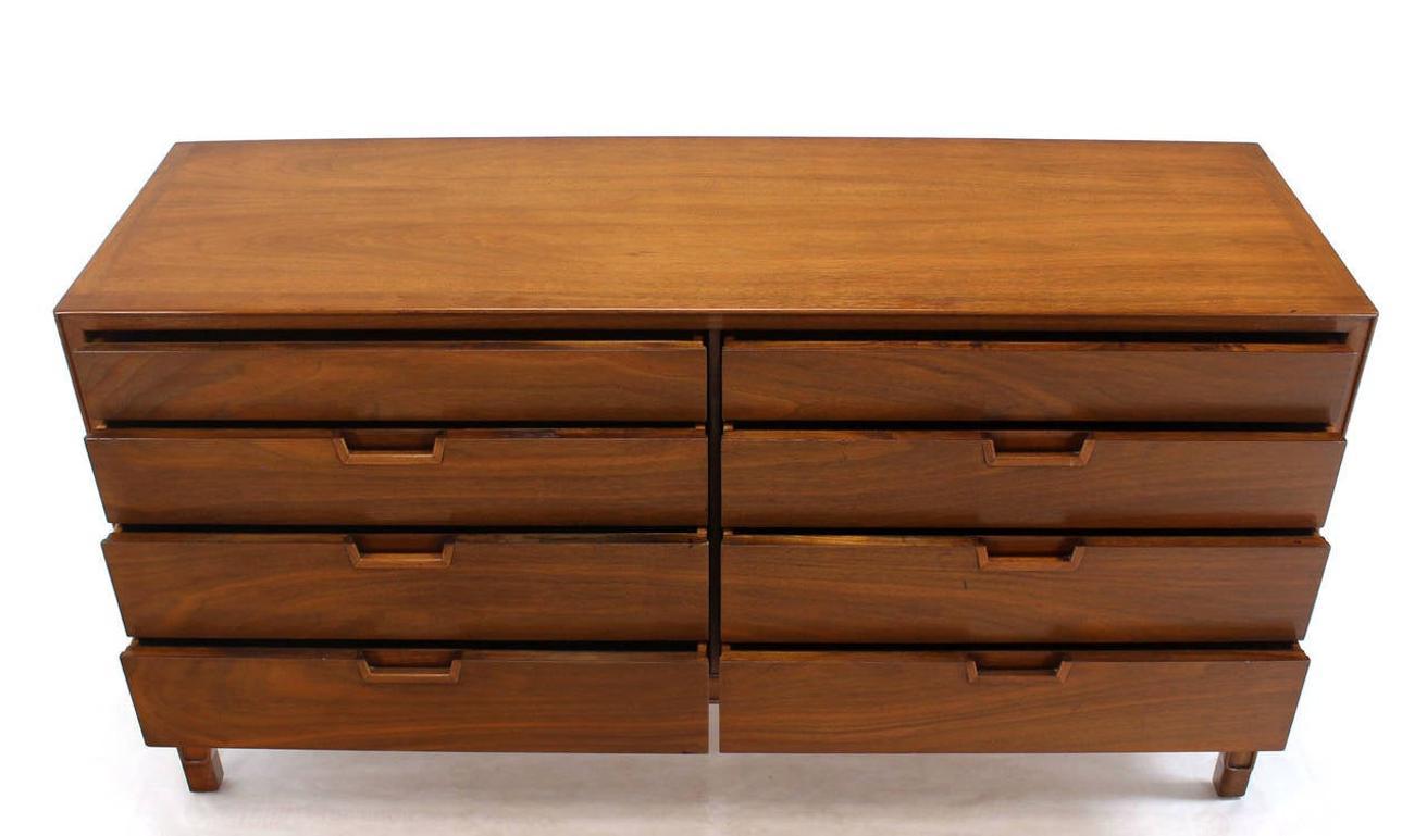 Mid Century Modern John Stuart Book Matched Walnut 8 Drawer Double Dresser MINT!