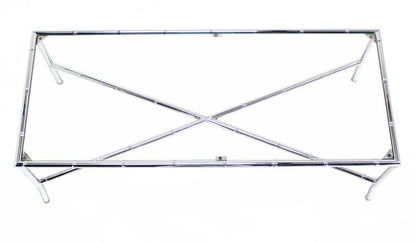 EstablishedLines Mid Century Italian Modern Faux Bamboo X-Base Long Rectangle Coffee Table MINT!