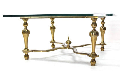 Hollywood Regency Mid Century Modern Jansen Style Square Glass Top Coffee Table