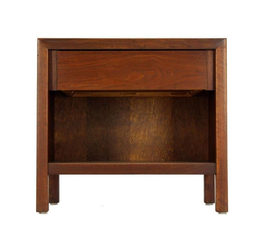 EstablishedLines Mid-Century Danish Modern One-Drawer Oiled Walnut Night Stand End Table Baughman