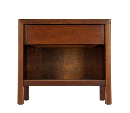 EstablishedLines Mid-Century Danish Modern One-Drawer Oiled Walnut Night Stand End Table Baughman